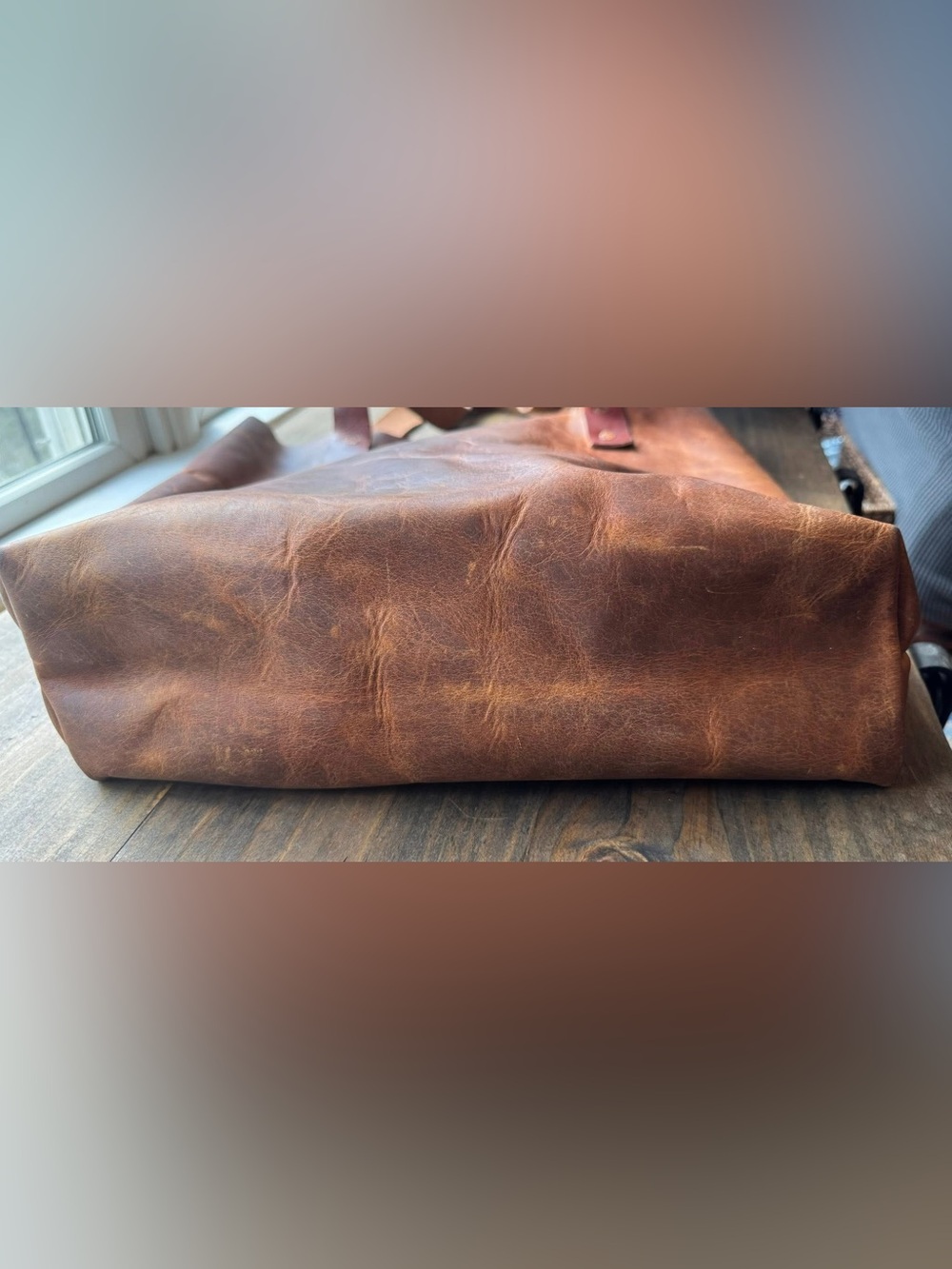 Classic Brown Leather Tote Bag - Picture 6 of 15